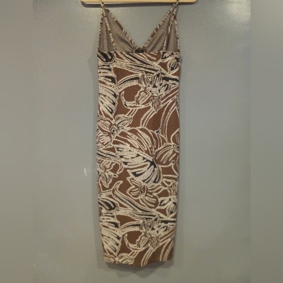 Zara Jacquard Spaghetti Straps Midi Dress - Picture 3 of 4